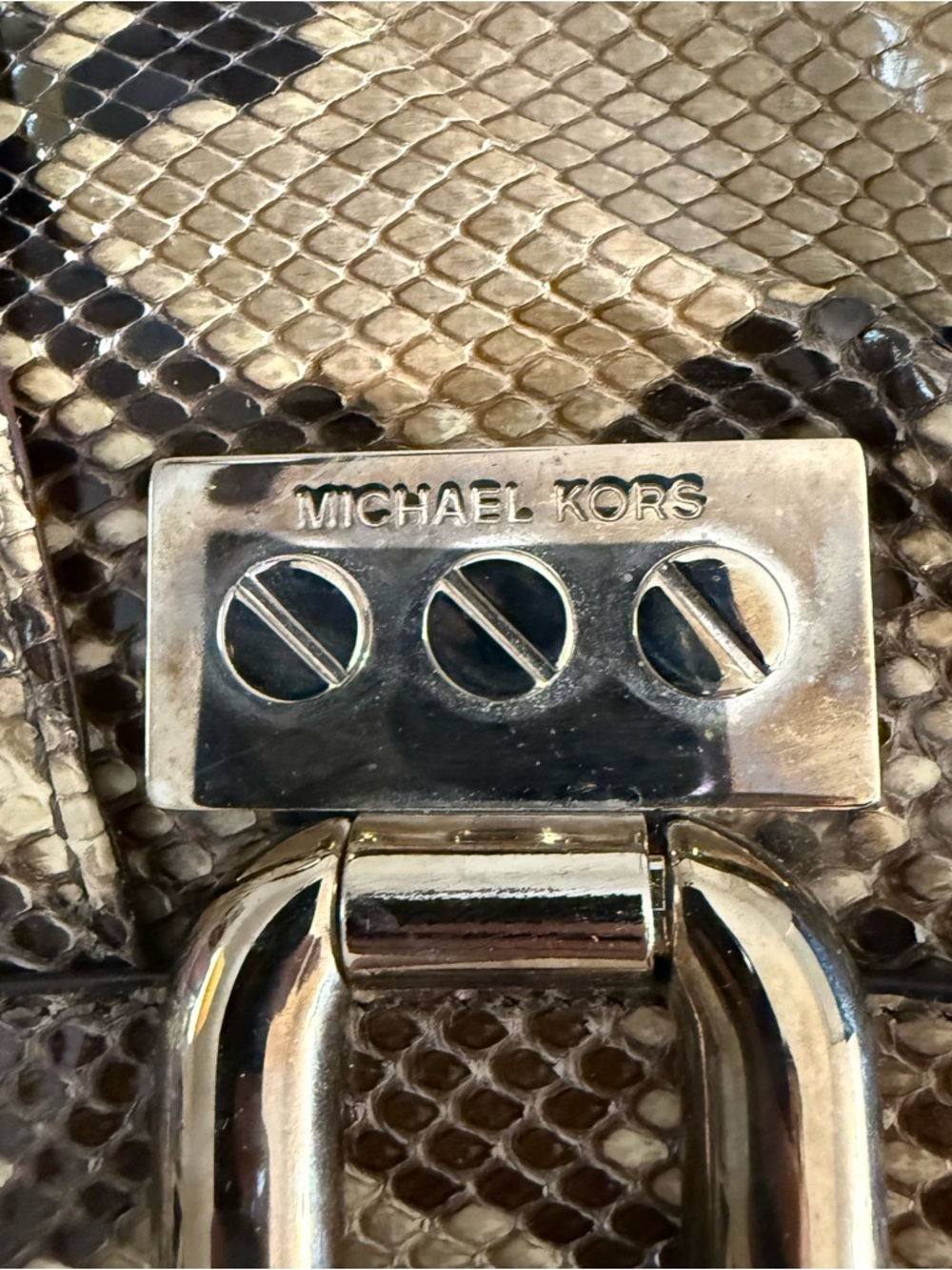 Michael Kors Snakeskin Shoulder Bag - Picture 3 of 13